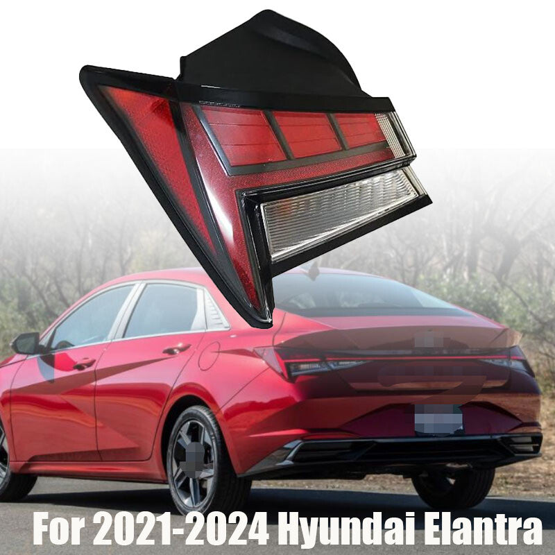 Left LED for 2021-2024 for Hyundai for Elantra taillights, brake lights, and outer red lights.