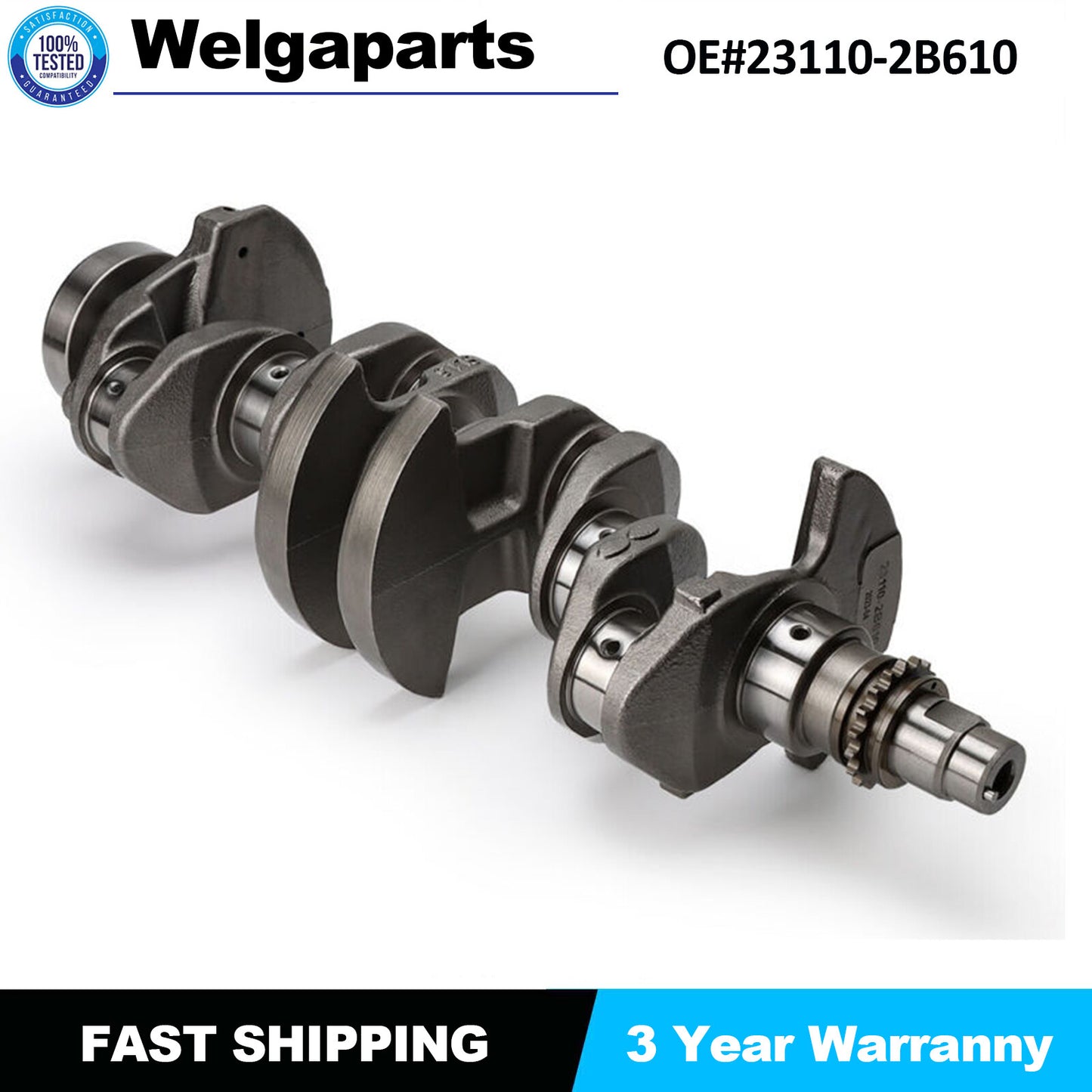 Crankshaft for Hyundai Accent for Veloster for Kia Rio Soul 1.6L 2012-2019 23110-2B610