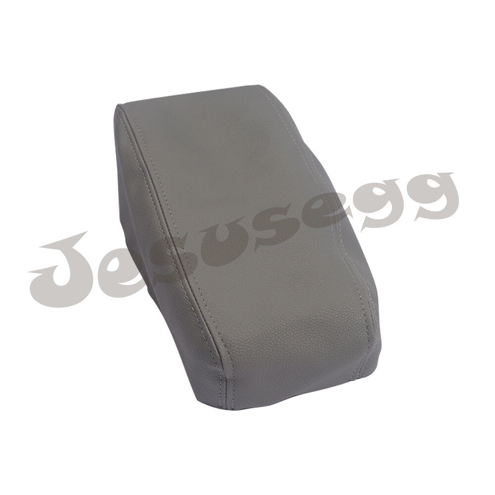 Synthetic Leather Console Lid Armrest Cover Fit For 2010-18 for Toyota for 4Runner Gray Q