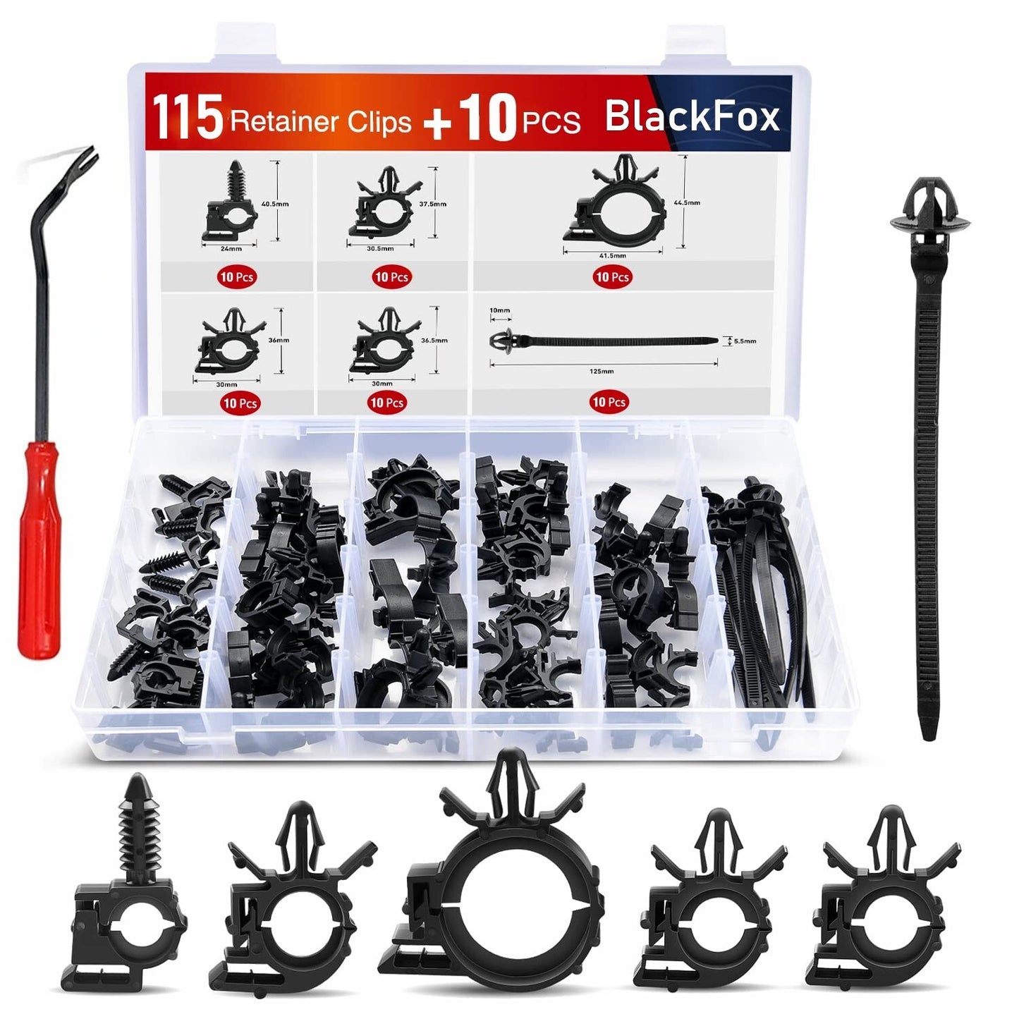125-piece automotive wiring harness routing clips, automotive body wiring harness clips, panel mudguard clips