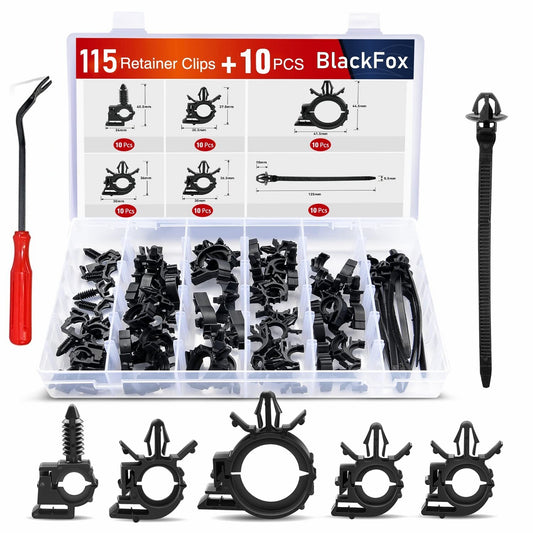 125-piece automotive wiring harness routing clips, automotive body wiring harness clips, panel mudguard clips