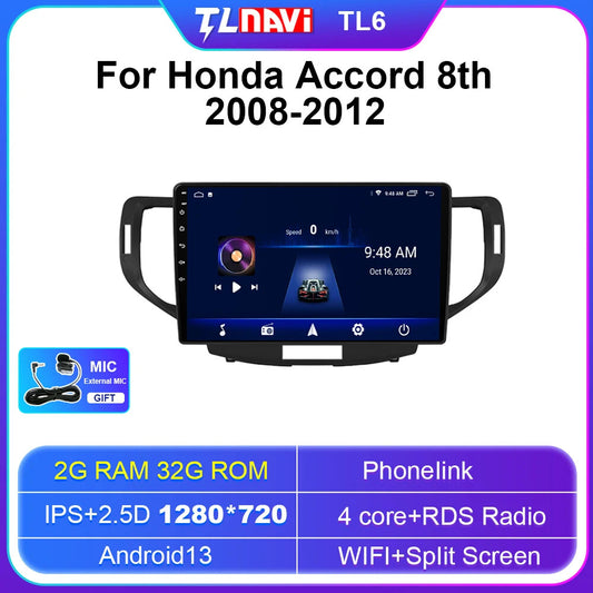 for Honda for Accord 8 Euro Car Radio Multimedia Android Video Player Navigation GPS