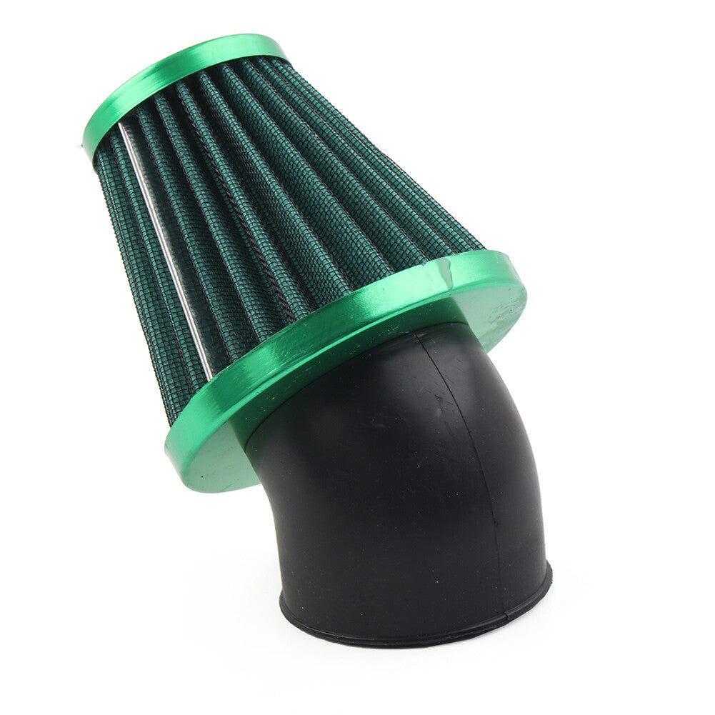 48mm Air Intake Filter Cleaner Rubber Bend Inlet Steel Mesh Green Q