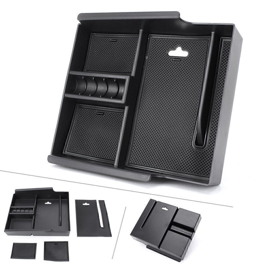 1x Car Armrest Storage Box Holder Fit for Toyota Alphard 2015 2016 2017 Black Q