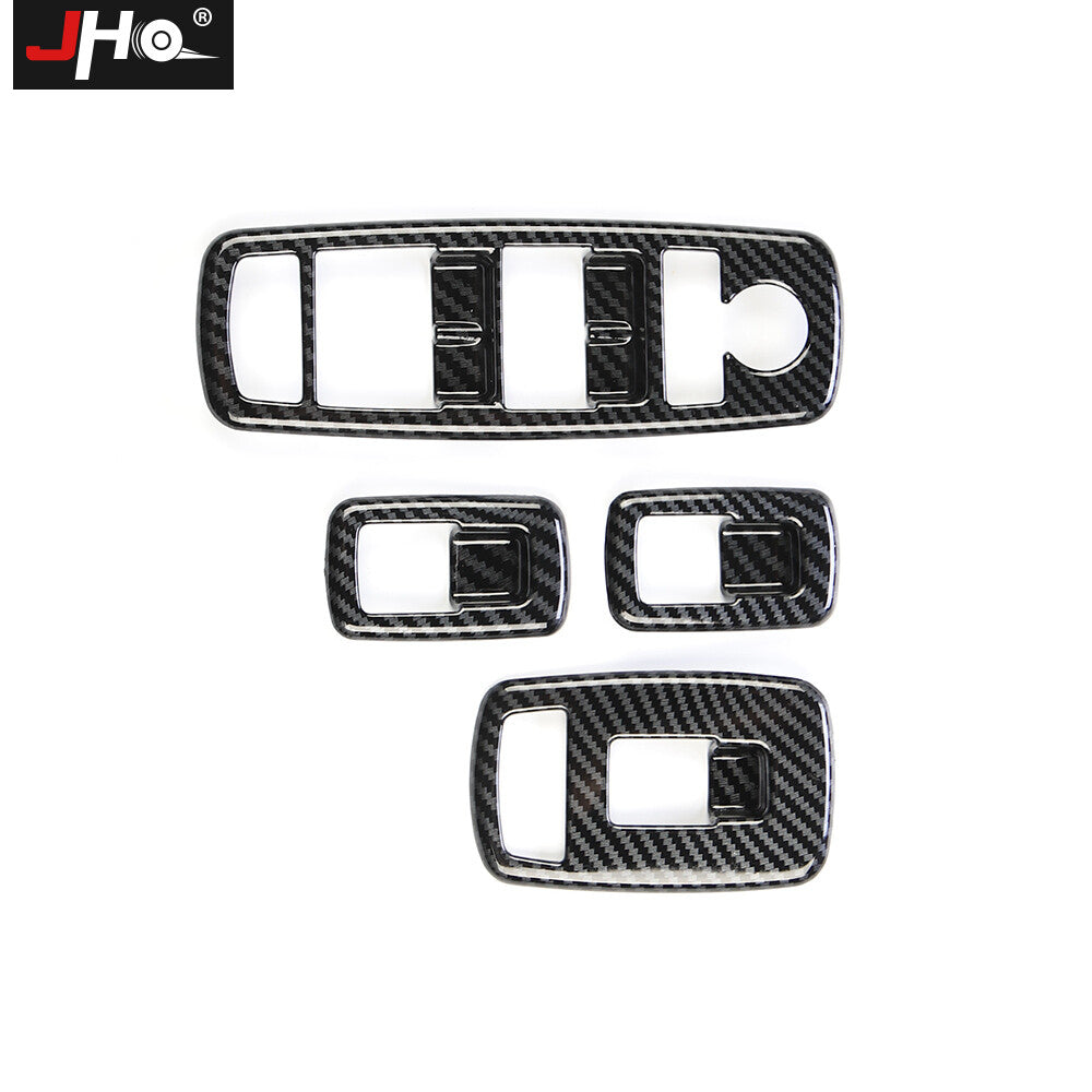 Carbon Fiber Style Car Window Lift Panel Switch Cover Trim for Dodge for RAM 1500