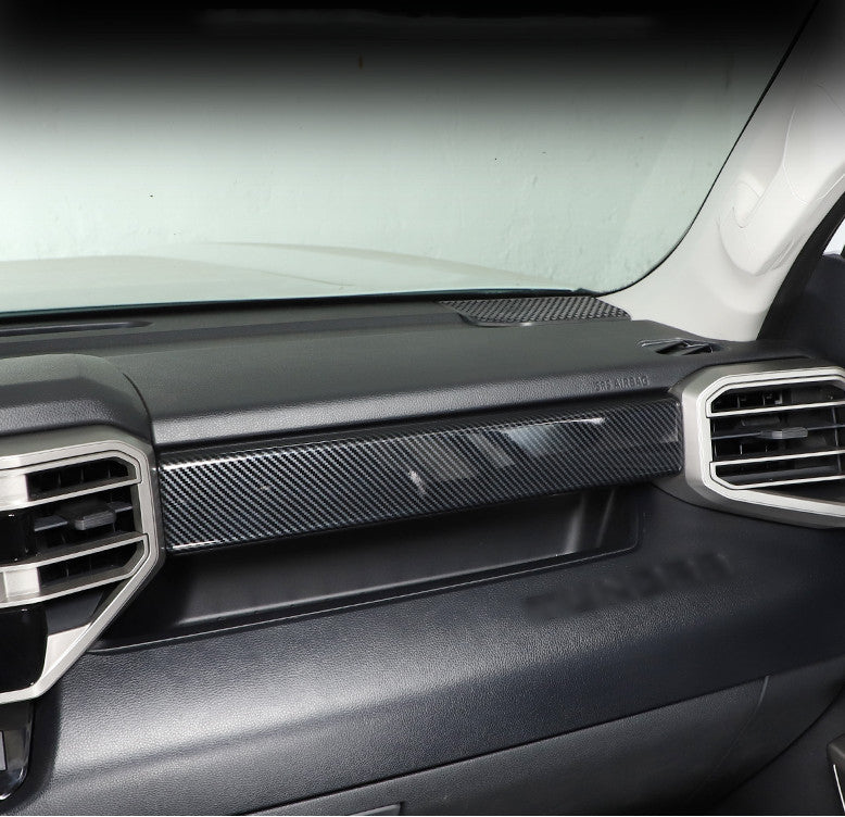 for Toyota Tundra 22-2024 ABS Carbon Fiber Dashboard Console Strip Cover Trim 3X