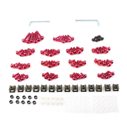 Motorcycle Sportbike Windscreen Fairing Bolt Screws Kit Fastener Clip Screws Red