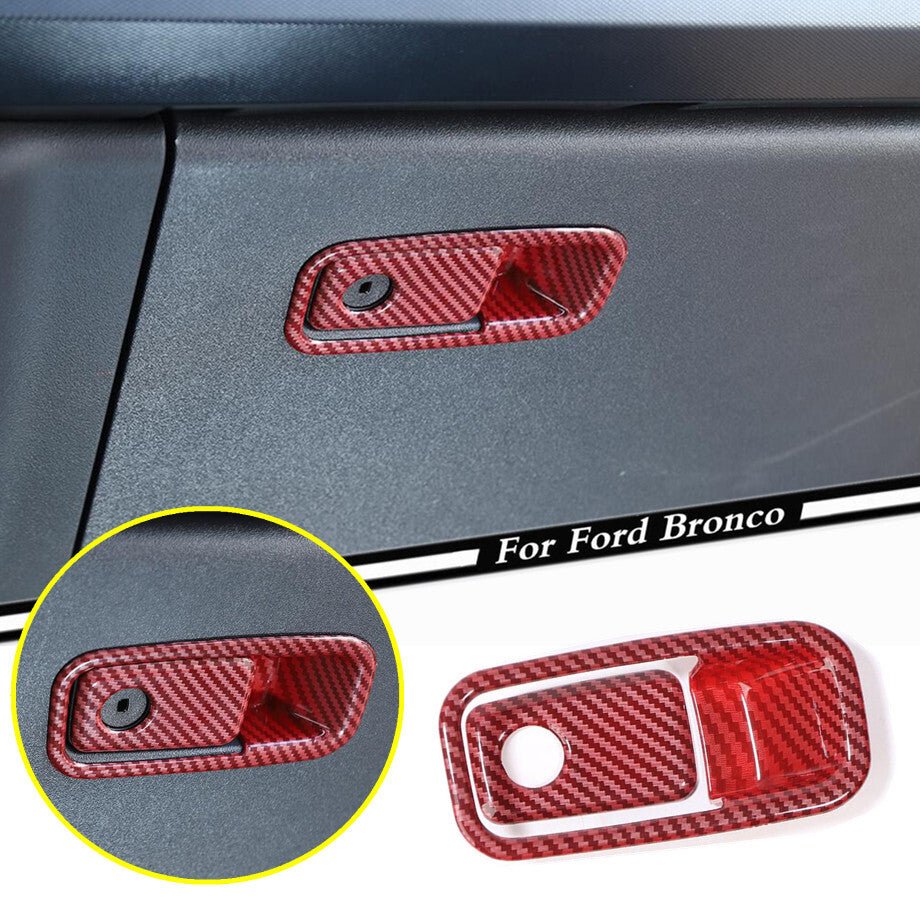 2P for Co -Pilot Storage Box Handle Trim For Bronco 21-23 Accessories Red Carbon v