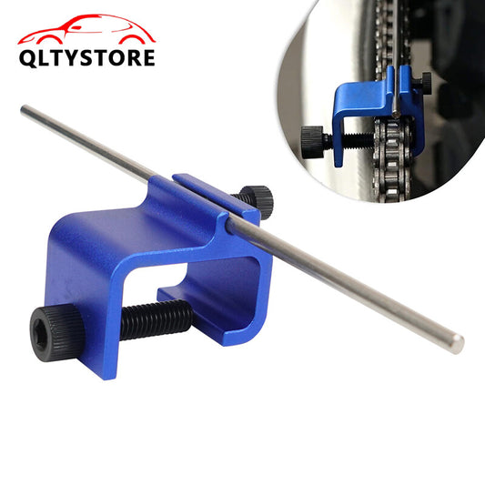 Motorcycle chain calibration tool 08-0048 for all-terrain vehicles and motorcycle sprockets, blue Q