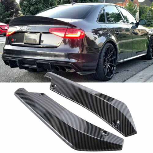 2x Car Rear Bumper Lip Diffuser Splitter Canard Protector Carbon Fiber Universal