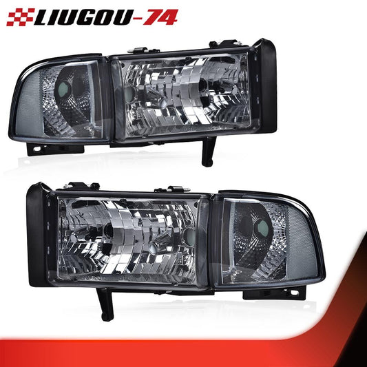 Suitable for 1994-02 for Dodge for RAM 1500 2500 3500 transparent corner headlight chrome alloy room- v