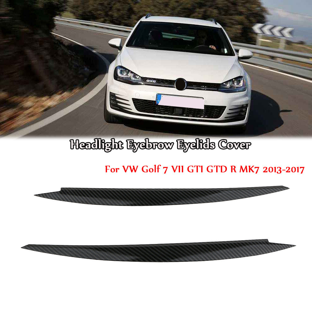 Headlight brow and eye cover for Volkswagen for Golf 7 GTD R MK7 13-17 carbon fiber