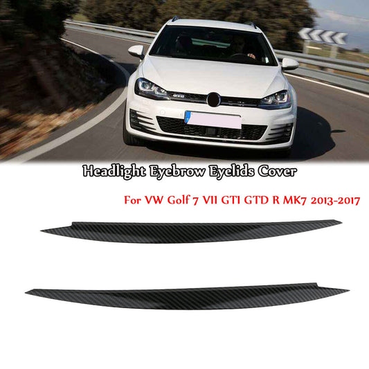 Headlight brow and eye cover for Volkswagen for Golf 7 GTD R MK7 13-17 carbon fiber