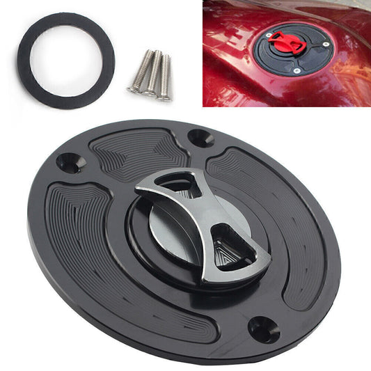1x Motorbike Fuel Gas Tank Cap Cover Keyless Fit for Kawasaki ZX10R ZX9R Titanium Q