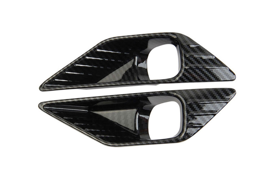 2x Carbon Fiber Front Fog Light Lamp Cover Trim for Mitsubishi Outlander 2022up