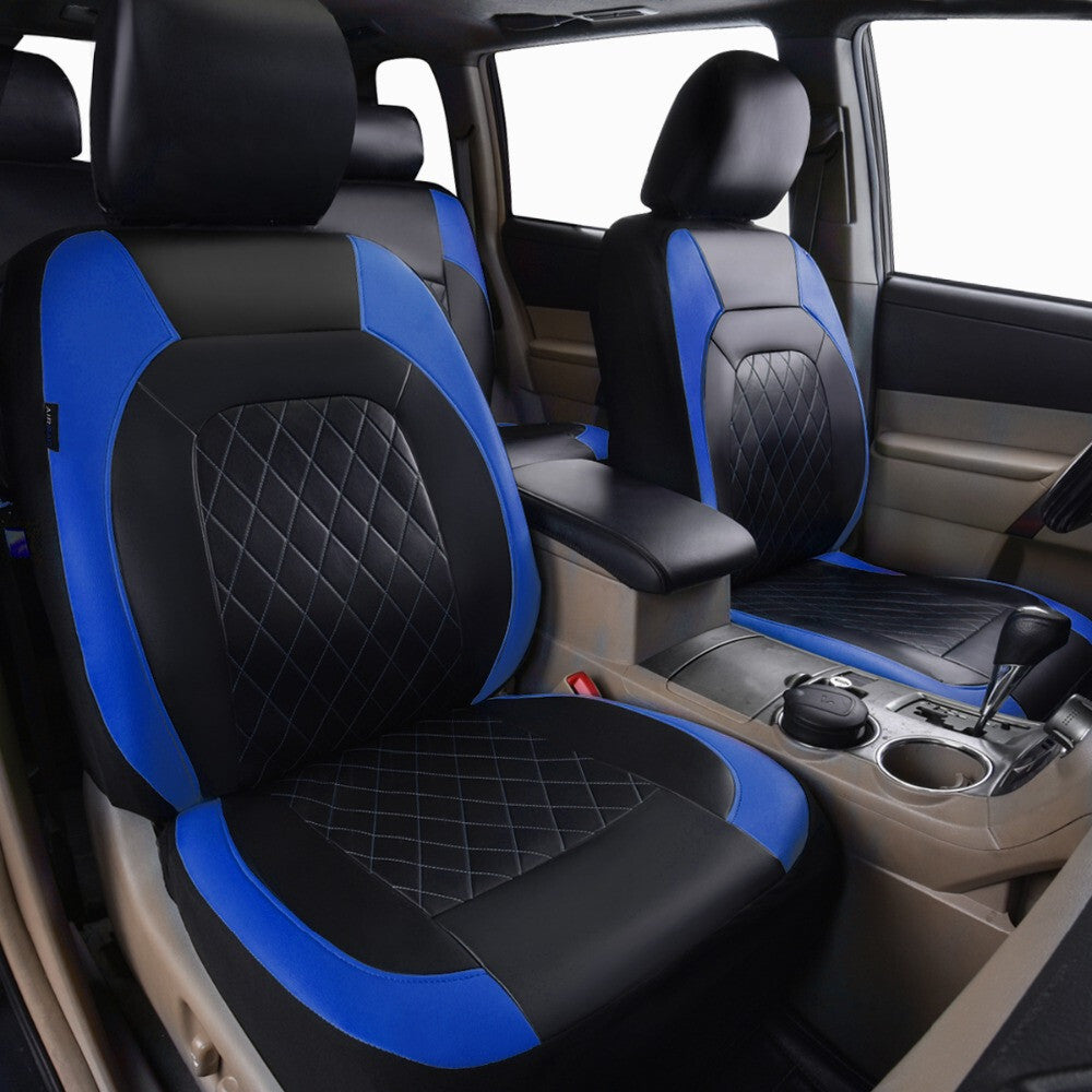 Blue PU Leather for Seat Covers For Car Truck SUV Van 2PC Front Seats Accessory