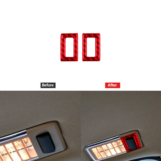 Red Carbon Fiber Rear Reading Light Trim for BMW X3 2004-2010