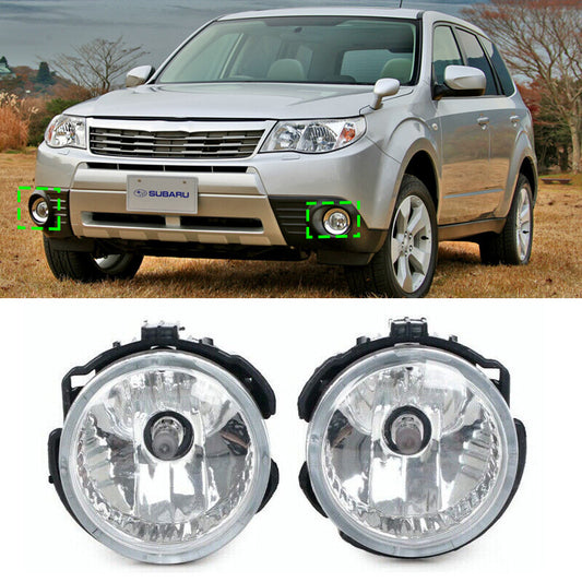 Pair for Subaru Forester 2009-2013 Clear Lens Front Bumper Lamp Fog Lights