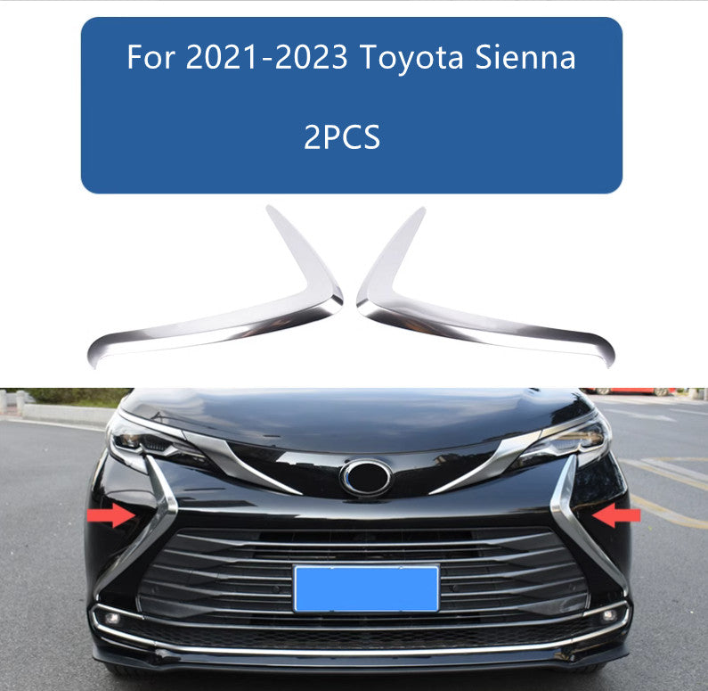 Front sides Grill Grille Cover Mouldings 2PCS For 2022-2023 for Sienna ABS B n