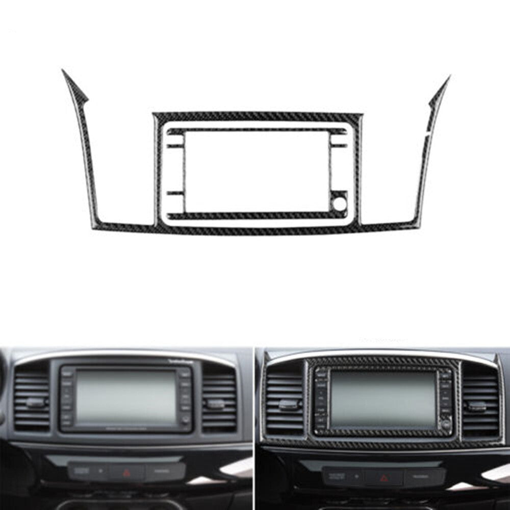 Red Carbon Fiber Media Radio Control Cover Trim For Silverado for GMC for SIERRA 2014-18 v