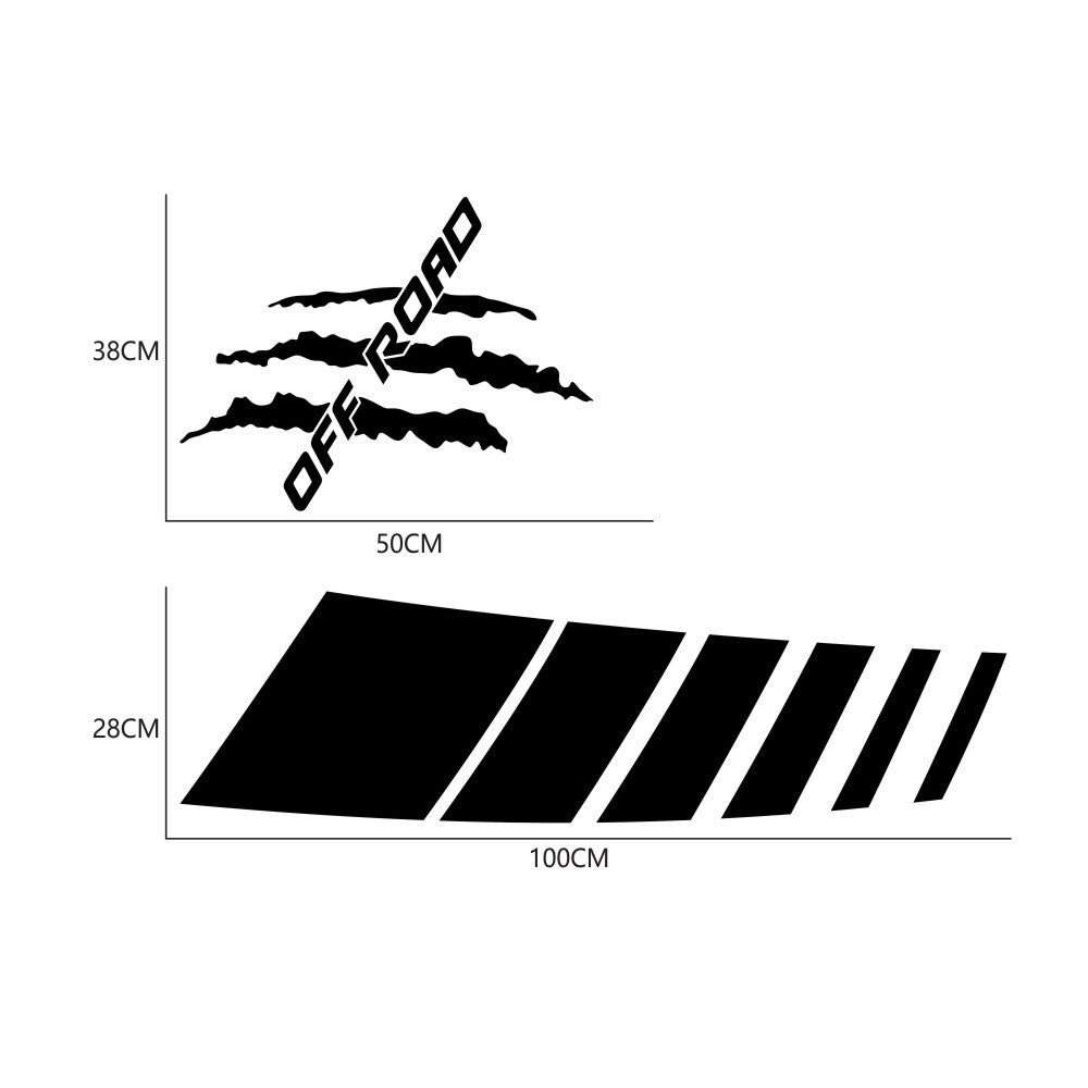 Offroad Racing Hood Stripes Decal Vinyl Stickers Accessory For Car SUV Truck