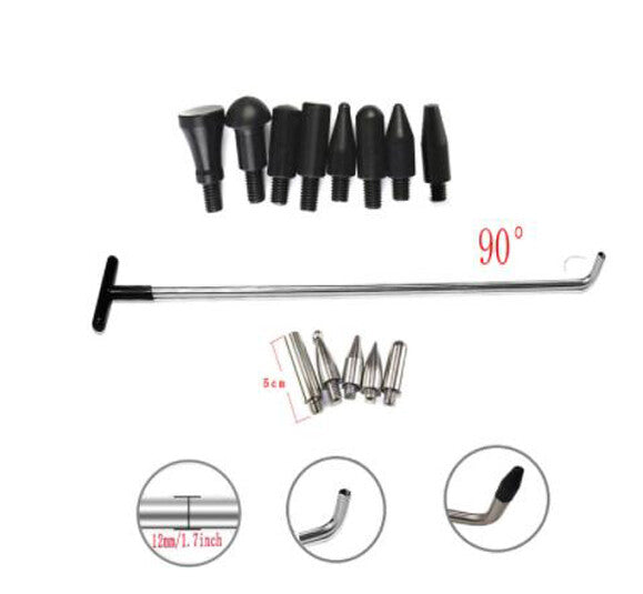 Rubber hook tips for paintless dent removal tool, hail bump repair tab rod v