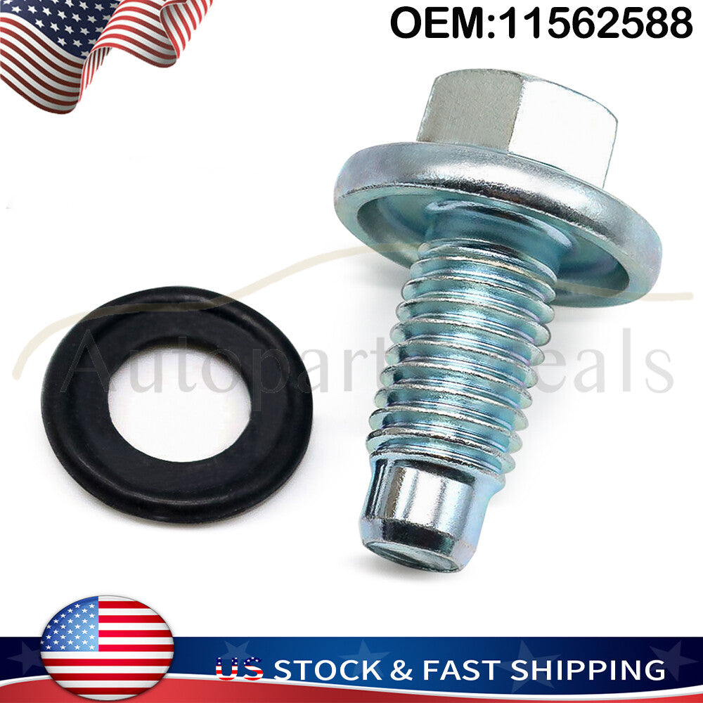 Oil Pan Drain Plug Bolt W/O-Ring For GM for Chevrolet for Buick for Cadillac US 11562588 Q
