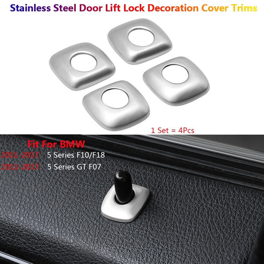 4Pcs Stainless Steel for BMW 5 Series F10 F07 Car Inner Door Lock Pin Cover Trim