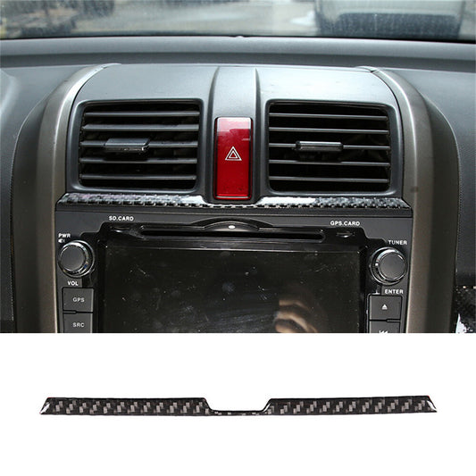 Carbon Fiber Warning Light Button Lower Strip Cover for Honda CRV CR-V 2007-2011