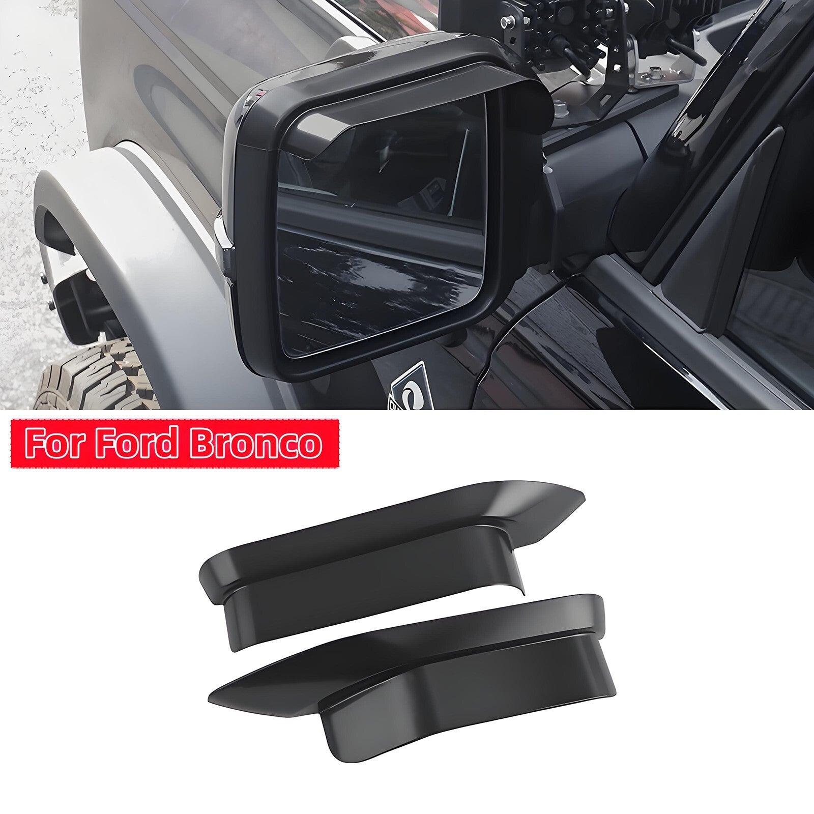 Rearview Mirror Rain Eyebrow Guard Trim  for ford  Bronco Accessories 2021-2024