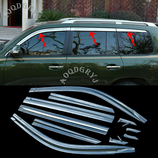 10X Side Window Wind Deflector Visor Rain Guard for Toyota for Land Cruiser 2008-21