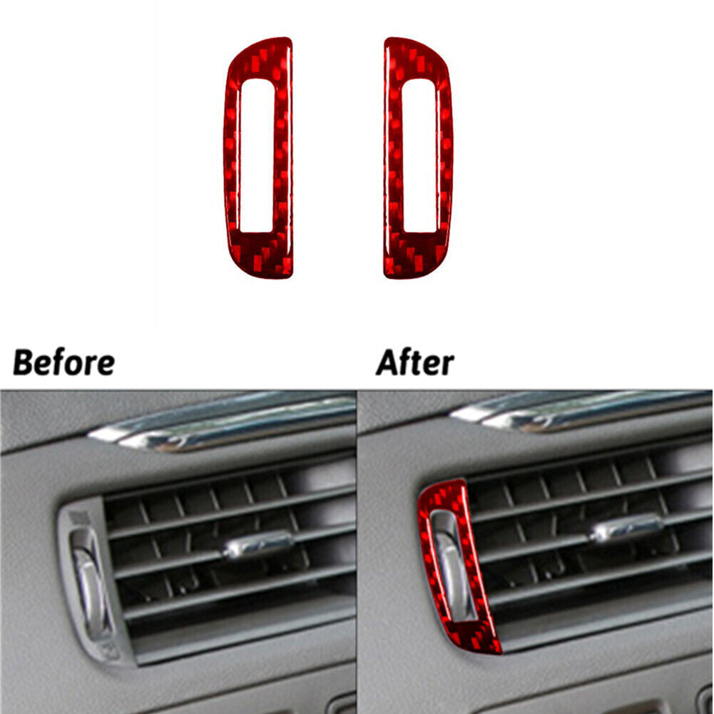 Red Carbon Fiber Air Condition Vent Frame Trim Cover for Chevy Impala 2014-2020