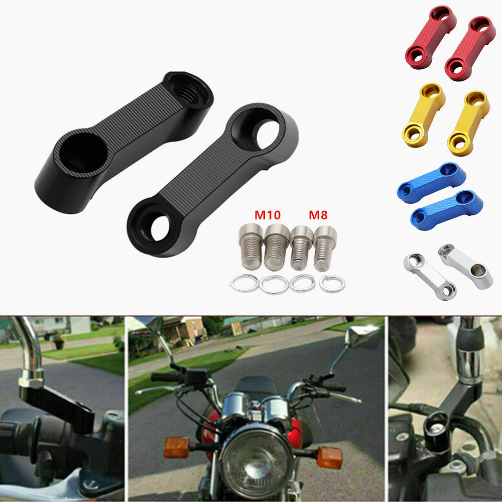 Aluminum Mirror Extender Riser Extension Bracket Adapter 10mm for Honda for Suzuki Q