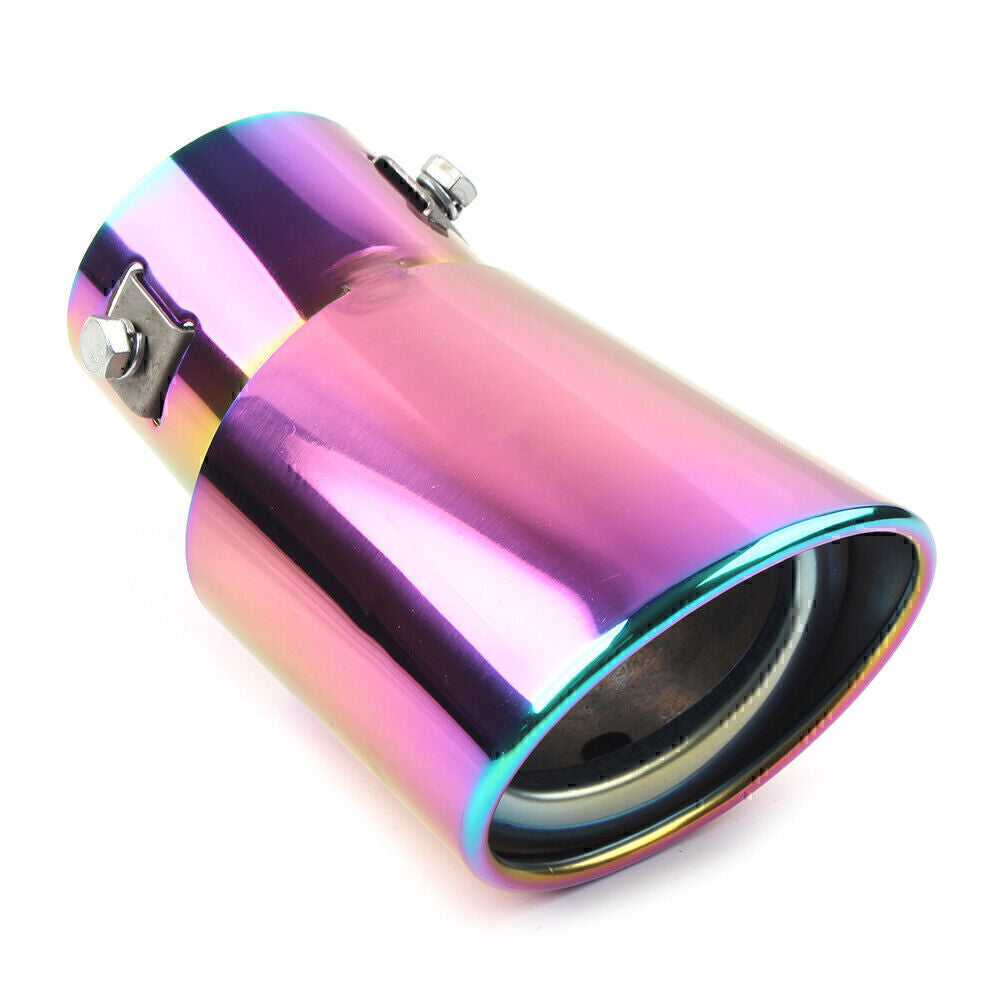 Car Stainless Steel Rear Exhaust Pipe Tail Muffler Tip Round Accessories RED Q