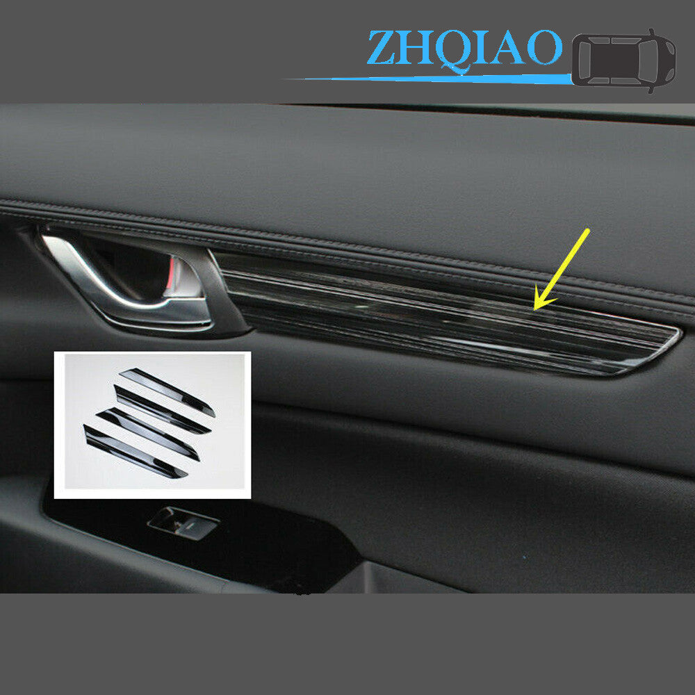 Black titanium Stainless Inner Door Panel Cover Trim Fit for Mazda CX5 17-20