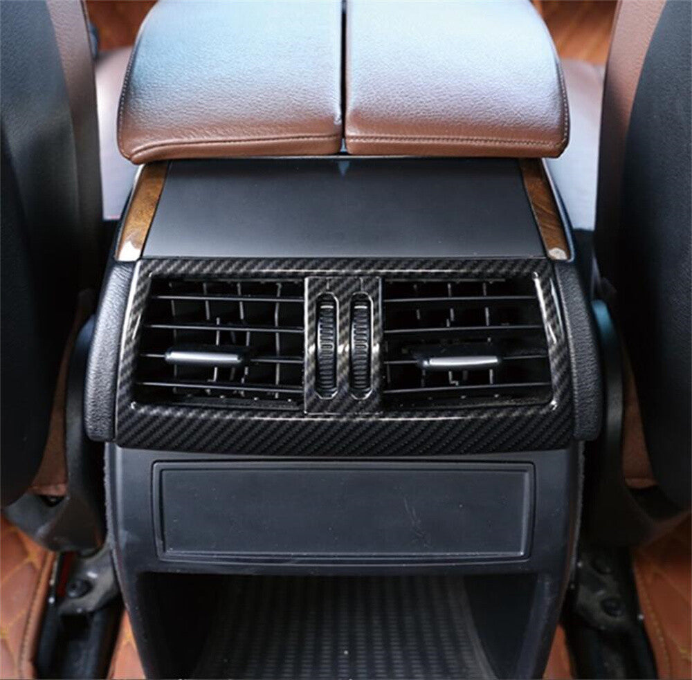 Carbon Fiber ABS Rear Air Vent Outlet Panel Trim for BMW X5 E70 X6 E71 2008-2013