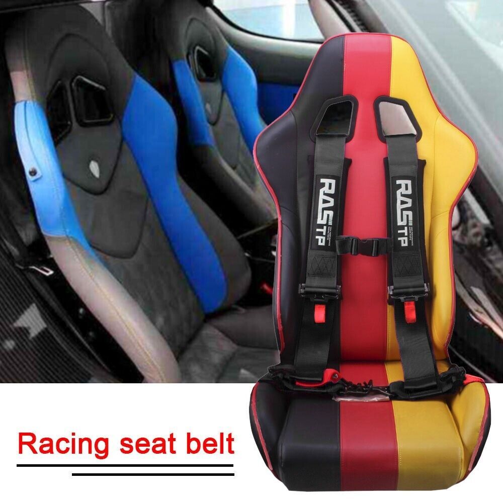 2PCS 3 Racing for Seat Belt Harness 4 Point Quick Release Shoulder Pad for ATV UTV Q