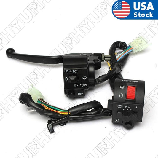 1 pair of 12V DC Motorcycle 7/8 Handlebar switch+24 Cable Universal Design Q