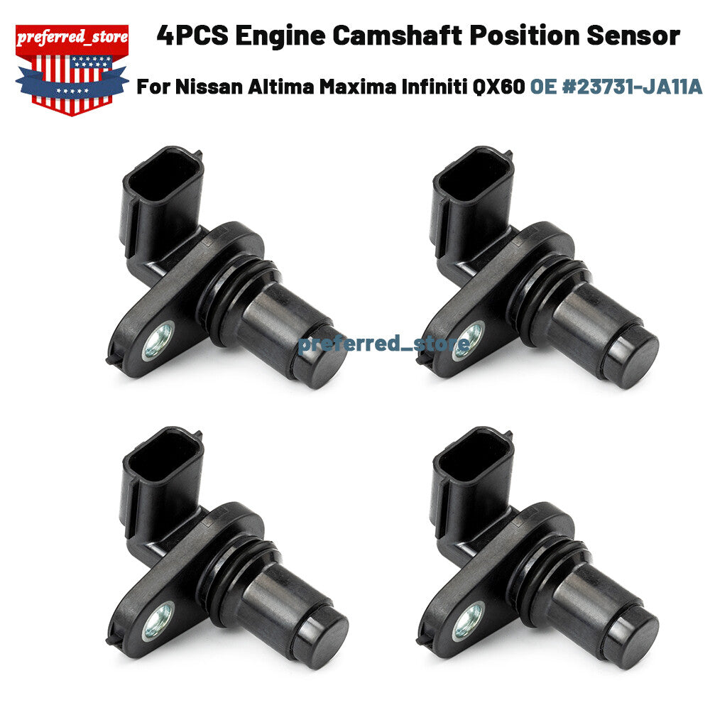 Four engine camshaft position sensors for Infiniti and Maxima Altima 23731-JA11A- v
