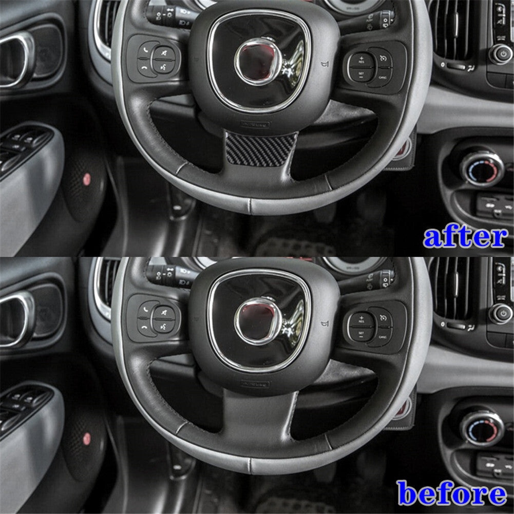 Carbon Fiber Inner Steering Wheel Chin Trim for Fiat 500L 2014-2017