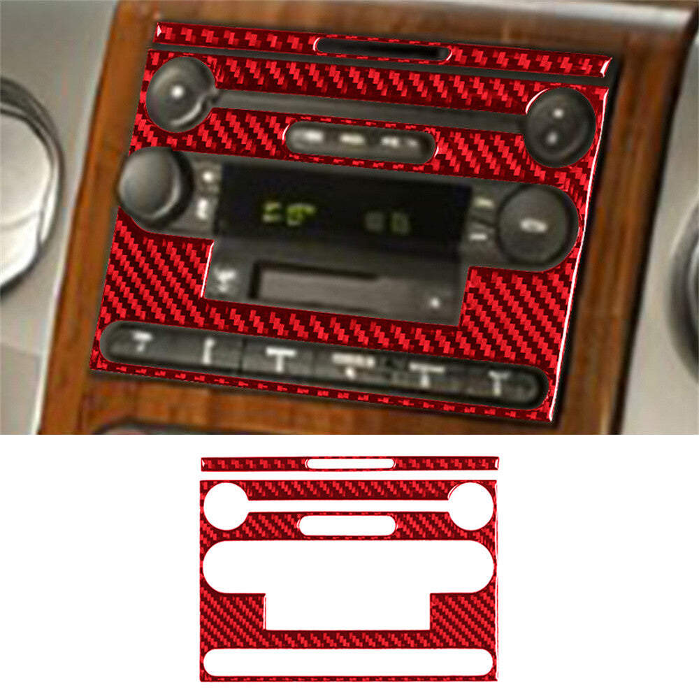 for Ford F150 FX4 2004-08 Central Control CD Switch Panel Cover Red Carbon Fiber