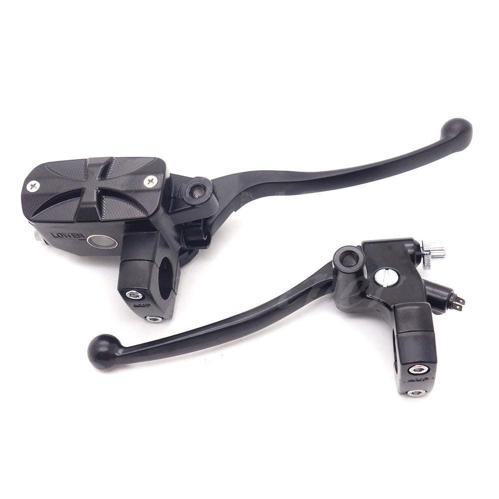 1 25mm Black Cross Handlebar Control Reservoir 14mm Bore Brake Clutch Levers Q