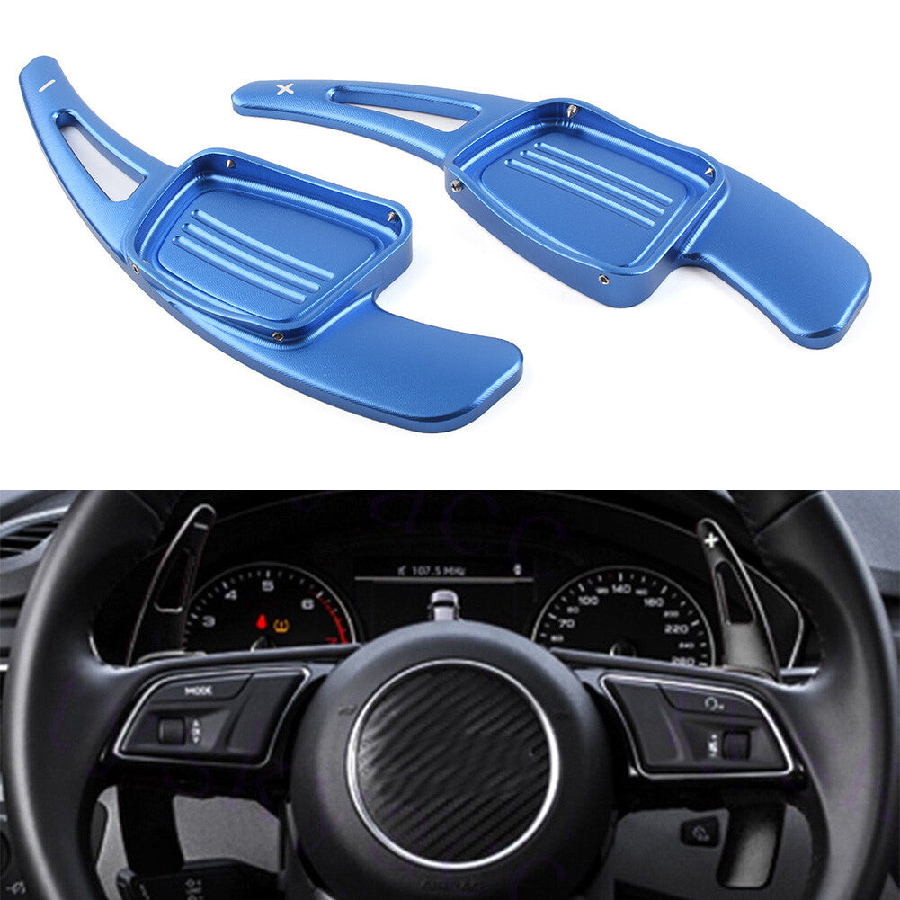 Steering Wheel Shift Paddle Shifter Blue for Audi A3/4/5 S3/4/5 SQ5/7 Q2/3/5/7
