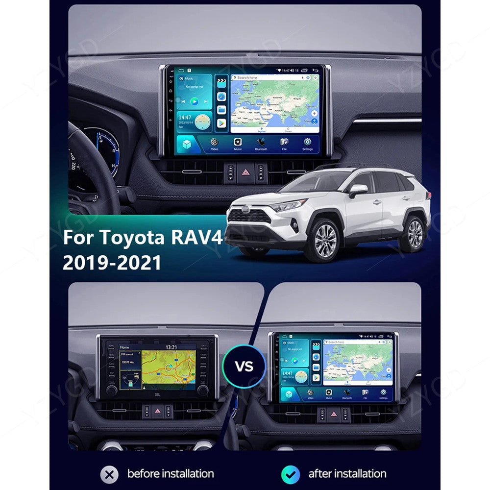 for Toyota RAV4 2019-2021 CarPlay Car Stereo Radio Android Multimedia GPS Screen