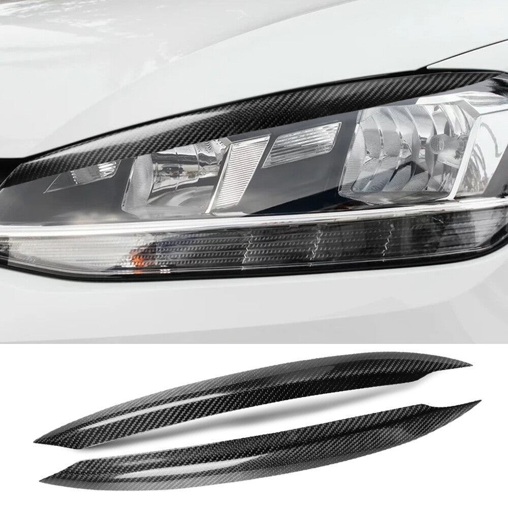 Carbon Fiber Headlight Eyebrow Eyelids Trim for Volkswagen for VW for Golf 7 Mk7 2013-18