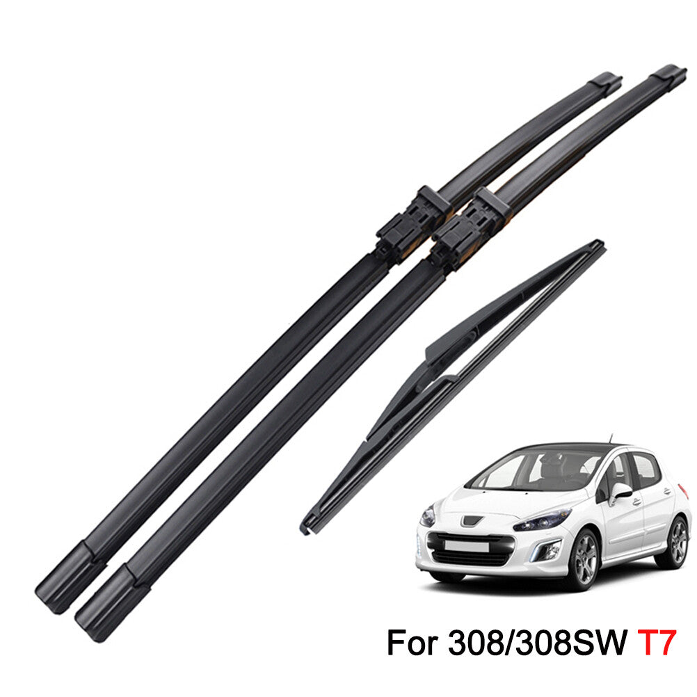 3x for Peugeot 308 2007-2013 windshield wiper blades front + rear Q