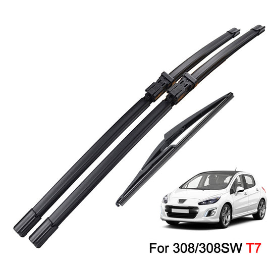 3x for Peugeot 308 2007-2013 windshield wiper blades front + rear Q