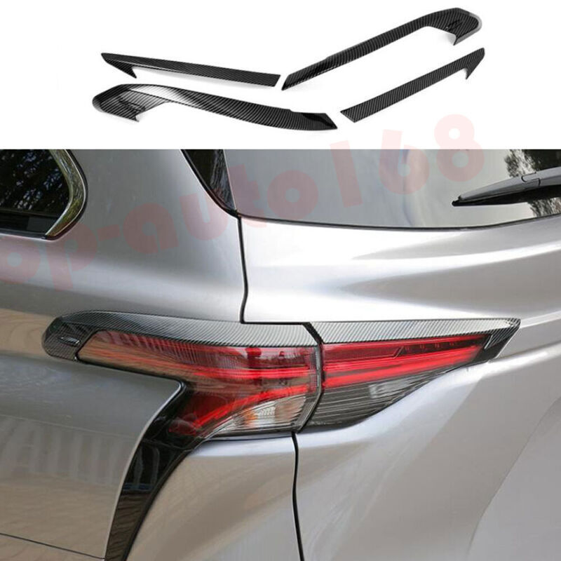 For Toyot@a for Sienna 2021-2023 AB Carbon pattern Rear Tail Lights Eyebrow Trim 4P n