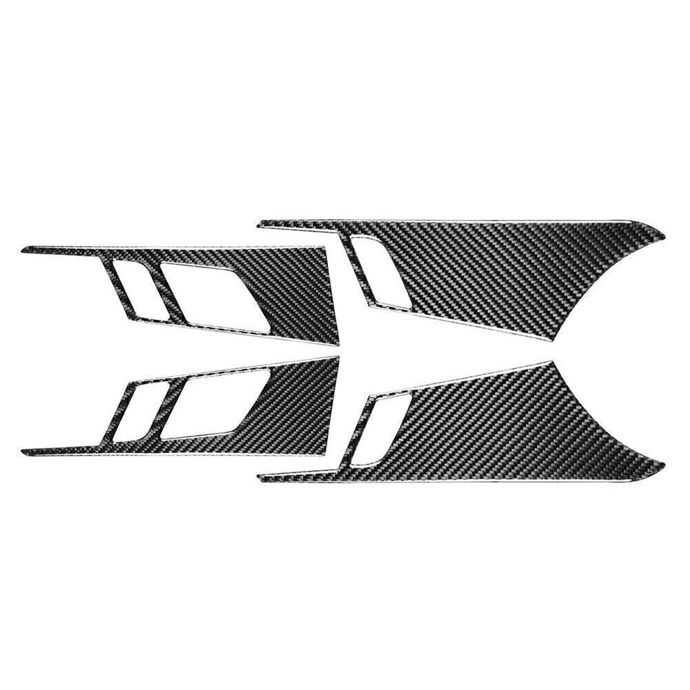 4x Carbon Fiber Interior Inner Door Handle Panel Trim Fit for Audi for A4 B9 2017-20 18 Q