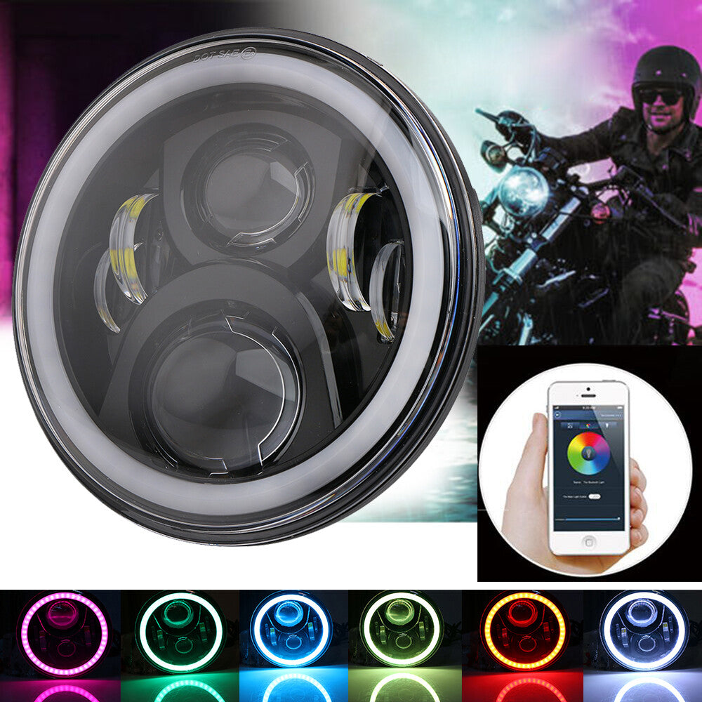 1 Halo RGB 7-inch LED DRL headlight kit for Jeep for Wrangler JK TJ LJ